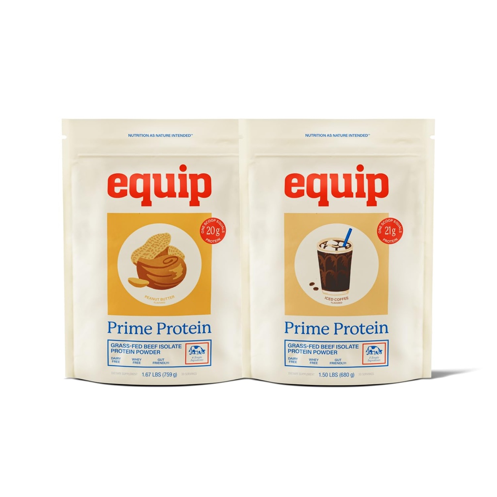 Equip Foods Prime Protein Powder Peanut Butter & Prime Protein Powder Mrożona kawa