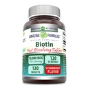 Amazing Fixas Biotin Fast Rozpuścić 10000 mg Tablets Supplement Equipment 124; Strawberry Flavor 124; Witamina B7 Equipment 124; Non-GMO Equipment 124; Gluten Free Equipment 124; Made in USA (120 Count)