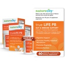 NatureCity True- Life- PB Półka Stabilny Mieszanka Prebiotyki i Probiotyki dla Kobiet i Mężczyzn - Żywotne Gut Suplementy Zdrowia dla Kobiet i Mężczyzn - Wolny od Mleka - (60 Kapsułki Veggie)