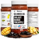 Biolore Wildcrafted Sea Moss Gel z Shilajit - Mango Ananas 16 oz - Flavored Sea Moss Gel z Esential Vitamin & Ślad Minerals - Wegan Superfood - Made in USA, Gluten- Free, No Added Sugar