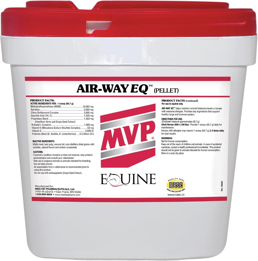 Air- Way EQ (20lb) Obsługuje Funkcję Zdrowego Płuca i Sezonowe Wsparcie Alergii w Koniach