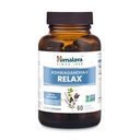 Himalaya Ashwagandha + Relax, z GABA, Święty Basil & Rumianek do resetu, Relaxation & Stress Relief, Wegan, Gluten Free, 540 mg, 60 Kapsułki wegetariańskie, 1 Dostawa miesiąc