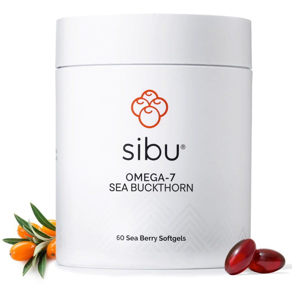 Sibu Sea Buckthorn Omega- 7 Softgels Zestaw startowy (60ct, 30 Day Supply) - Suplement do zdrowej skóry, włosów, paznokci i suchości