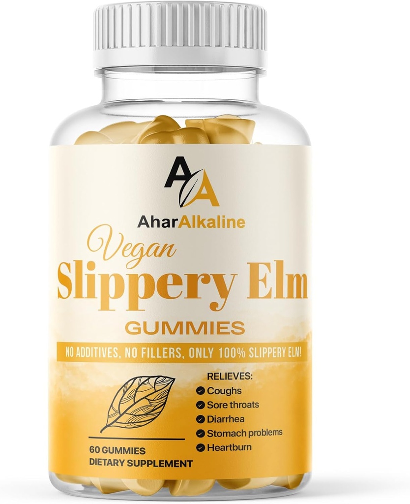 Slippery Gummies Elm, suplement do bólu gardła i trawienia, Owoce aromatyzowane, 60 Hrabia (Opakowanie po 1)