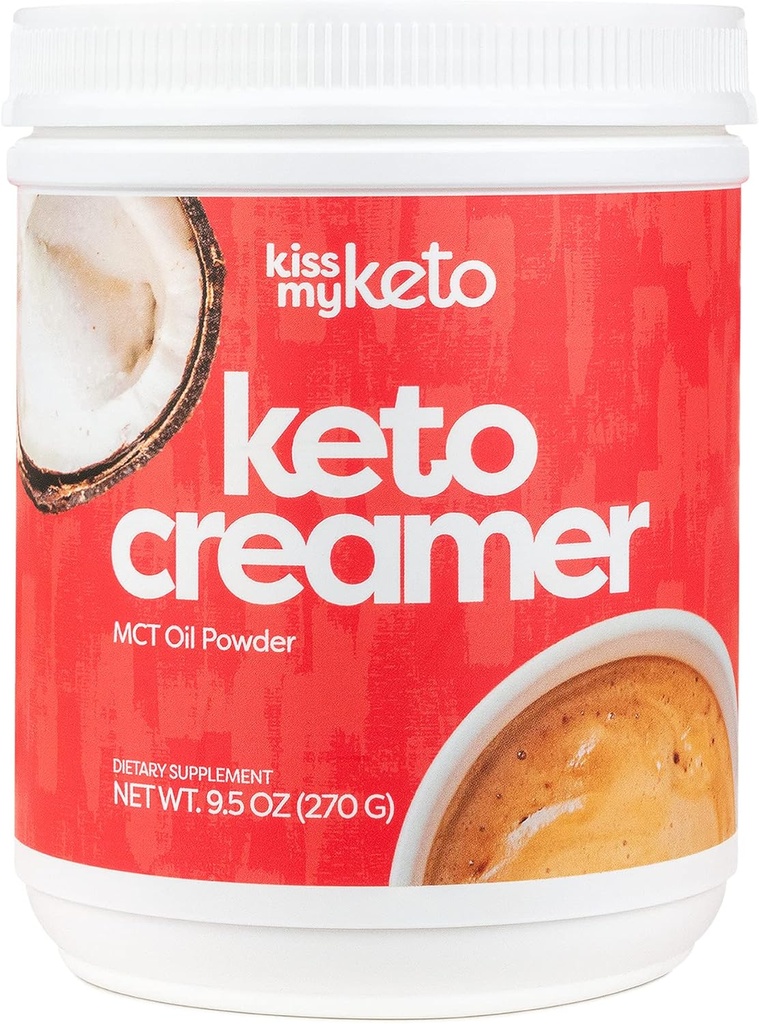 Kiss My Keto Creamer (Original, Unflavored) - Zero- Carb Keto Coffee Creamer + MCT Oil Powder C8 (9g) Address 124; Ketogenic Creamer for Coffee & Tea, Keto Shakes Address 124; Gluten Free, 30 Servings (1 Pack)