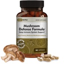 DailyNutra Mushroom Defense Formuła - Immune Supplement Supplement Equipment 124; Organic Mushrooms, Hot Water Exrected - Reishi, Chaga, Maitake, Shiitake & Turcja Tail (90 kapsułki)