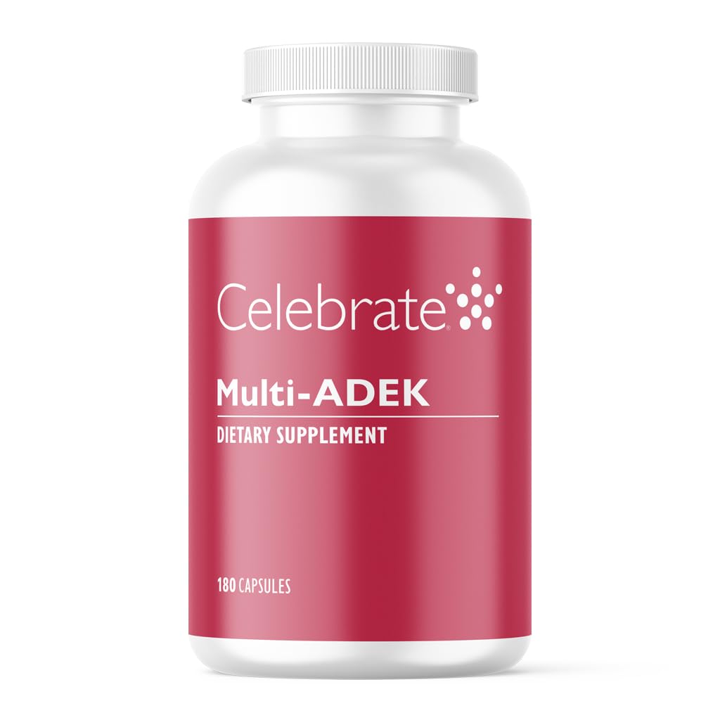 Celebrate Vitamin Multi ADEK, Żelazo Free - Daily Bariatric Multivitamin, Wysoki poziom Witamin A, D, E, K & B12 dla pacjentów z przełączeniem dwunastnicy (180 kapsułek)