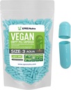XPRS Nutra Rozmiar 3 Puste kapsułki - 500 Hrabia Puste wegańskie tabletki - Wegetariański pigułka - DIY Vegetable kapsułki wypełnianie- Veggie Pill Caps (Aqua)