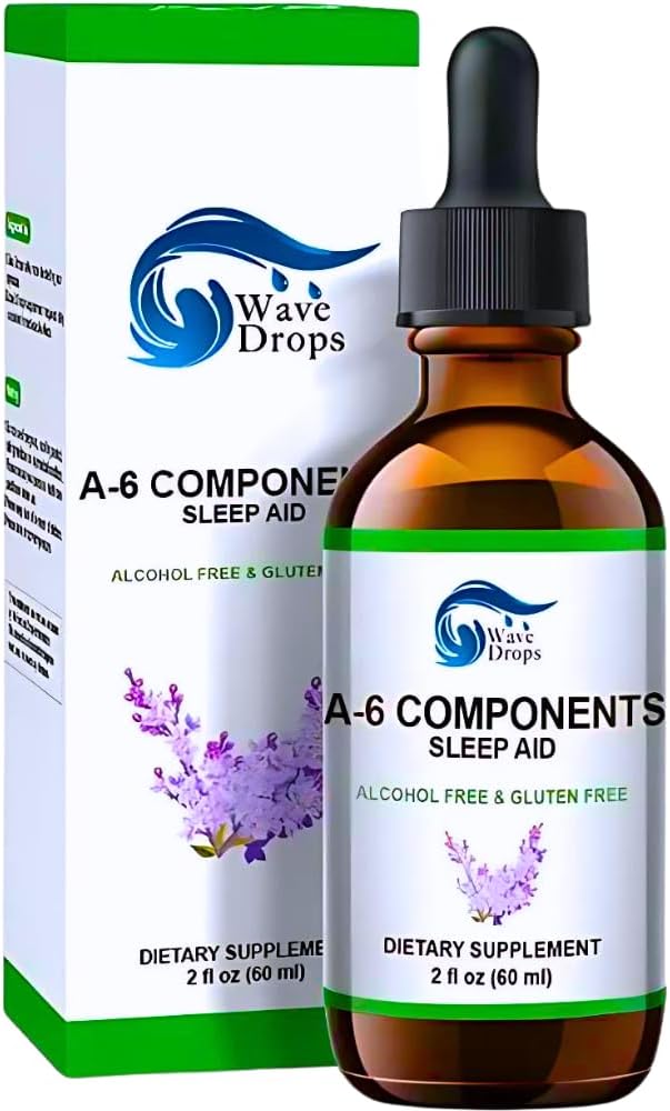 "Sleep Aid Drops Formuła specjalna z Valerian Root, Melatonin, Rumianek, Lavender, Rhodiola Rose, i Witamina B6 Sleep Support
