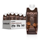 Evolve roślin protein Based Shake, Double Chocolate, 20 g białka wegan, bezmleczny, Brak sztucznych słodzików, Non-GMO, 10 g Fiber, 11 Fl Oz (Pack of 12) - (Formuła Wary maja)
