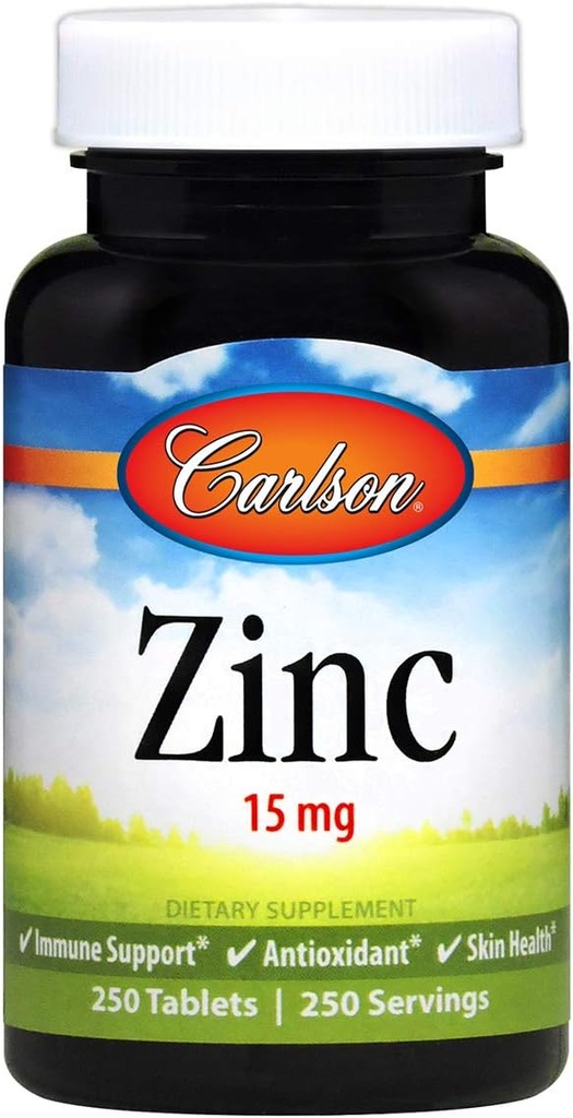 Carlson Labs Cynk, 15 mg, 250 tabletek
