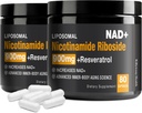 Suplement NAD - NAD + z Nikotynamidem Ribozyd (NR) i Resveratrol Quercetin 900mg Pure Organic NAD Plus do naprawy komórek Zdrowy starszych funkcji mózgu (2 opakowania)