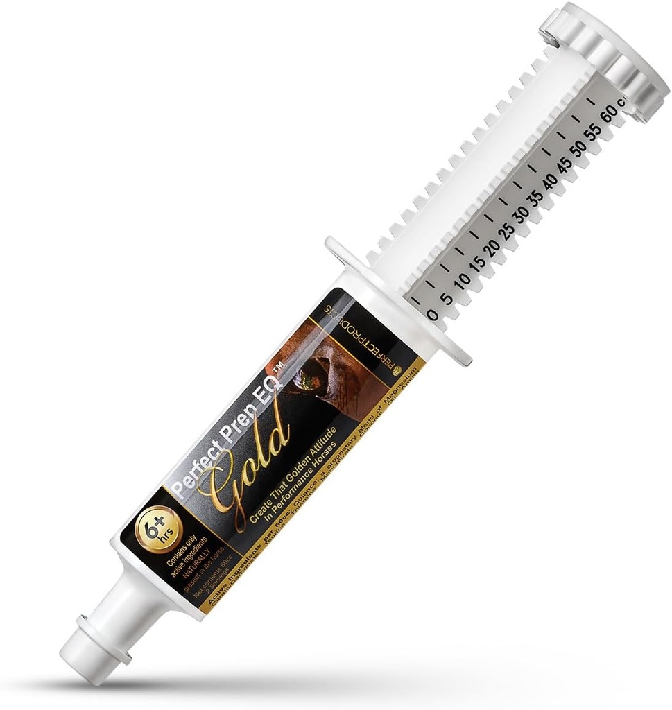 Perfect Prep EQ Gold Equine Calmer Long- Acting All Natural for Horse Lieght, Last 18 + Hours, 60cc Paste