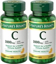 Nature 's Bounty Witamina C + Rose Hips, Wsparcie immunologiczne, 1000mg, Pokryte kapsułki, 100 Ct - Opakowanie po 2