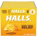 HALLS Kaszel i ulga w gardle miód Kaszel cytrynowy krople, 20 Sticks 9 (180 Total Drops)