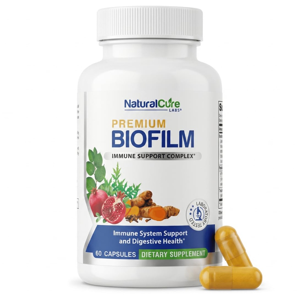 Natural Cure Labs Biofil Complex - Premium Biofil Formula Botanicals & Herbs 124; Biofilm Produkt do trawienia i wsparcia immunologicznego 124; Wegan, Non-GMO, Gluten Free 124; Biofilma Defense & Gut Health Supplement
