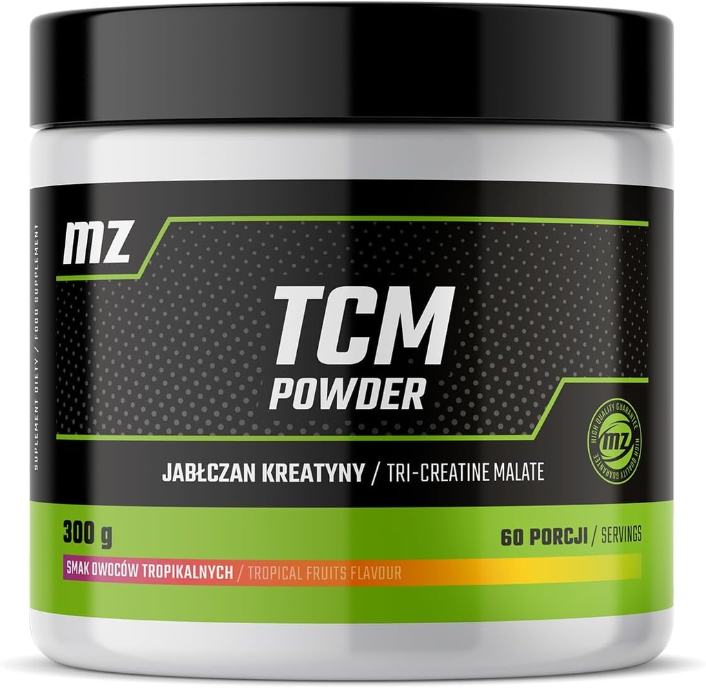 TCM proszek 300g - jabłczan kreatynowy 5000 mg na jedną porcję - 60 Servings per Pack - Tropikalny aromat owoców - suplement diety dla poprawy sprawności fizycznej - MZ