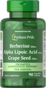 Puritan 's Pride Berberine, Alpha Lipoic Acid & Grape Seed, Promotes Antioksydant Support, 90 Kapsułki roślinne
