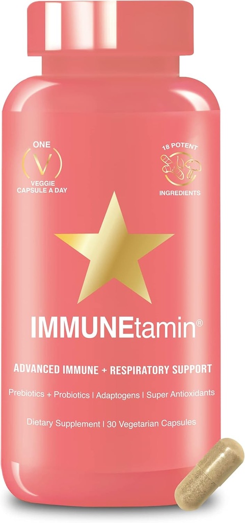HAIRtamin IMMUNEtamin Immunitet Booster Kapsułki z Wsparcie dla układu oddechowego 124; Naturalny suplement immunologicznego i przeciwutleniacz 124; Dzienna Multiwitamina w / Elderberry, Witamina C, Cynk, Witamina D3