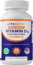 Witamina Witamina D3 50 000 j. m. (w postaci cholekalcyferolu), Dawka raz w tygodniu, 1250 µg, 60 Kapsułek wegetariańskich 1 rok dostaw, Progressive Formuła Pomaga Braki witaminy D (60 Liczba (1 opakowanie))