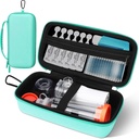 Asthma Inhaler Case, Portable Nebulizer Organizer, Travel-Ready with Mesh Pocket, Double Zippers, Silicone Handle, Kids and Adults, Stylish Green