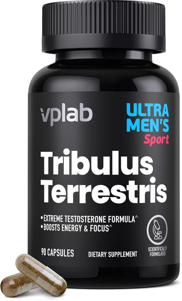 VPLab Ultra Men 's Tribulus Terrestris - Daily Multivitamin Supplement for Men with Tribulus Terrestris Extract and Cynk - Pomaga w poziomach i systemie immunologicznym, 90 Kapsułki