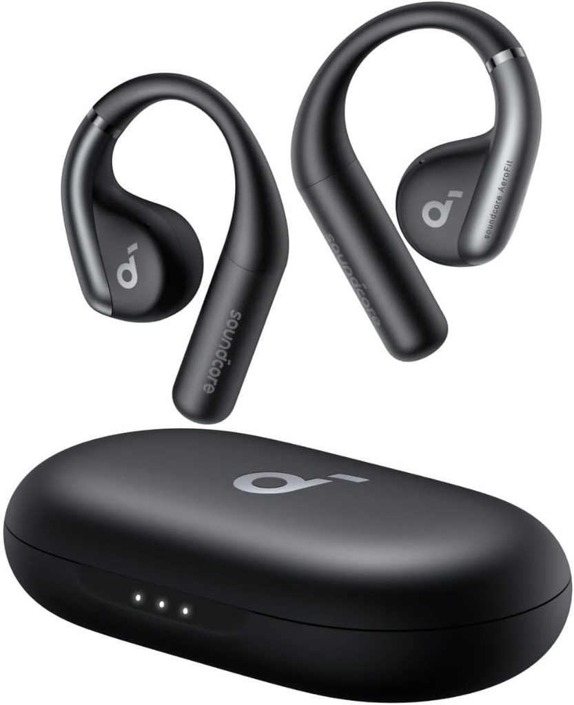 Soundcore by Anker, AeroFit Open- Słuchawki ucha, Ultra Comfort, Snug Fit, Ergonomiczny haczyk ucha, Balanced Sound, IPX7 Waterproof, 42H Playtime, Small- Ear Friendly, App Control, Clear Calls, Wireless Earbuds