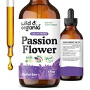 Wild & Organic Passion Flower Tincture - Mood Support - Calming Passionflower Supplement - Passiflora Incarnata Liquid Extract - Vegan, Sugar & Alcohol- Free Herb Drops - 4 fl oz