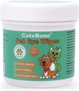 CuteBone Pet Eye Wipes 120 Count - Delikatne i kojące chusteczki do czyszczenia oczu dla psów i kotów, Usuwa brud, plamy łzawiące, i destrukcji, Zapobiega infekcje oczu, Naturalne składniki, Bezpieczne i łatwe w użyciu
