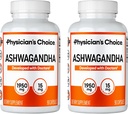 Choice Ashwagandha 1950mg Organic Ashwagandha Root Powder with Black Pepper Extract, Wsparcie stresowe, Mood Supplement Supplement, 90 Veggie Ashwagandha kapsułki - 2 PCK