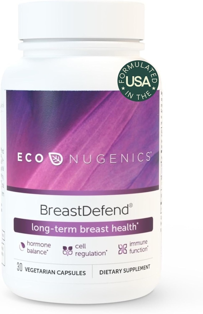 EcoNugenics BreastDefend DIM Suplement dla zdrowia kobiet piersi, Estrogen Hormon Równowaga, Immune Support - Kurkumina kurkumina, Reishi & Turcja Grzyby ogonowe, Quercetin, Astragalus - 30 Kapsułki