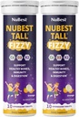 NuBest Wysoka Fizzy 124; Siła kości, Immunitet, Zdrowie trawienne dla dzieci Wiek 4 + & Nastolatki 124; Probiotyk, Wapnia, Magnez z Red Marine Algae, Witaminy 124; 20 Pomarańczowe tabletki musujące