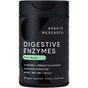 Sportowe Badania Enzymy Digestive z Probiotyki & Ginger - Roślina Based for Dairy, Protein, Sugar & Carbs - Non-GMO Verified & Vegan Friendly (90 Kapsułki wegetariańskie)