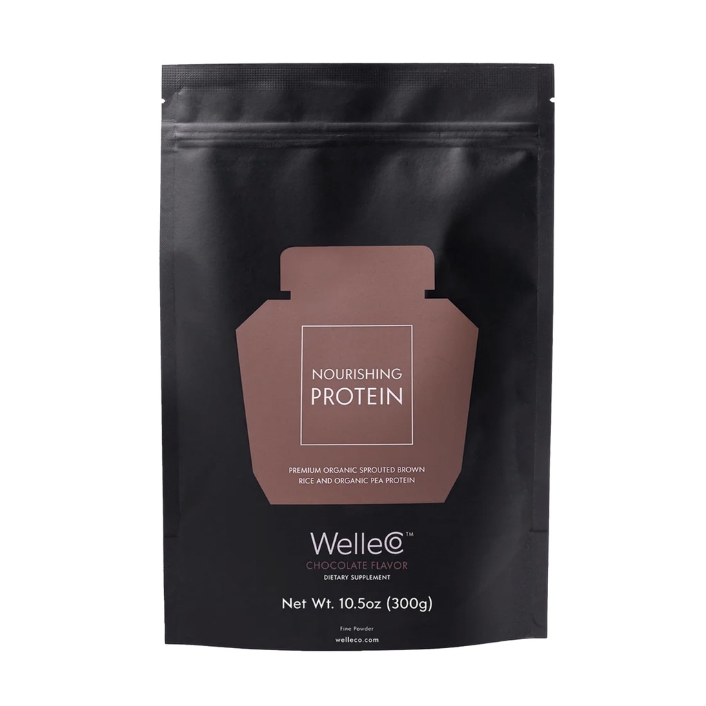 Proszek Czekoladowy na bazie WelleCo, Organiczny Brązowy Ryż i Mieszanka Pea, 16 g Białko per Serving, Darmowy suplement do energii, Odzysk i Codzienne odżywianie, 10.5 oz