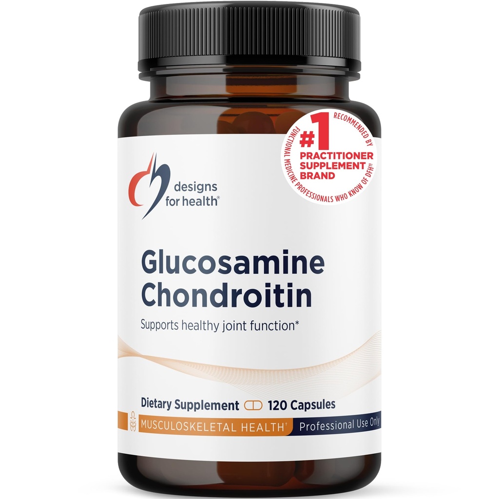 Wzory dla zdrowia Glukozamina Chondroitin - Glukozamina Siarczan + Chondroityna Suplement siarczanu - Wspiera zdrową wspólną funkcję (120 kapsułki)