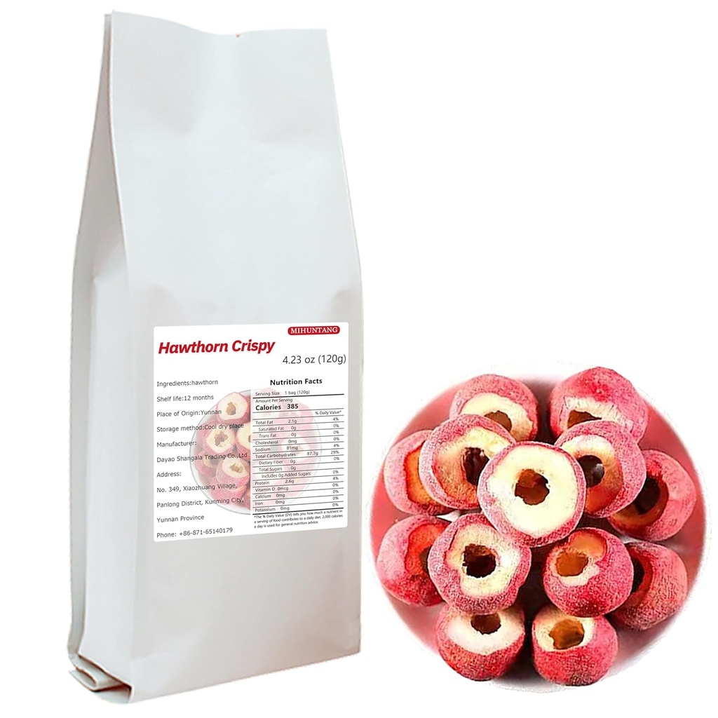 Suszony Hawthorn 4.23oz - Nasienie Hawthorn - Całe puste Hawthorn stem- Sour, słodki i chrupiący - Herbata Hawthorn continental 120g