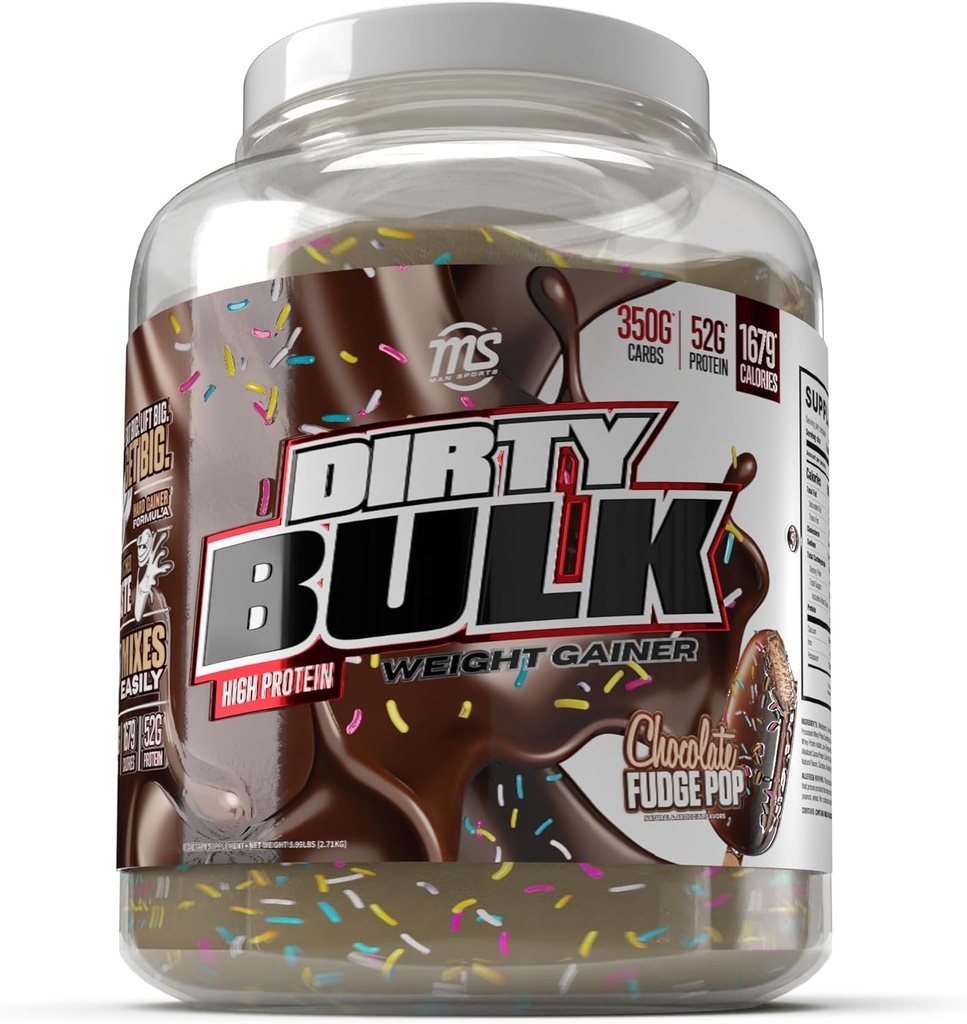 MAN Sports - Dirty luzem: Czekoladowe Fudge Pop Wysoka waga białka Gainer Proszek z 52g białka