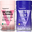 Biotin wzrost włosów Witaminy + Premium Keto pigułek 124; Wspiera zdrową skórę i paznokcie & wykorzystać tłuszcz dla energii z ketozą, Boost Energy & Focus & Pension 124; NieGMO Vegan suplementy do wsparcia