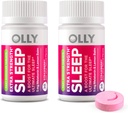 OLLY Extra Siła Sen szybko rozpuszcza tabletki, 5 mg Melatonina, Wegan, Truskawka - 60ct