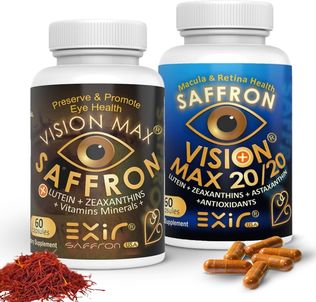 EXIR Eye Vitamin Suplementy, Zestaw 2 - Wspiera Retina Macular, 120 Kapsułki