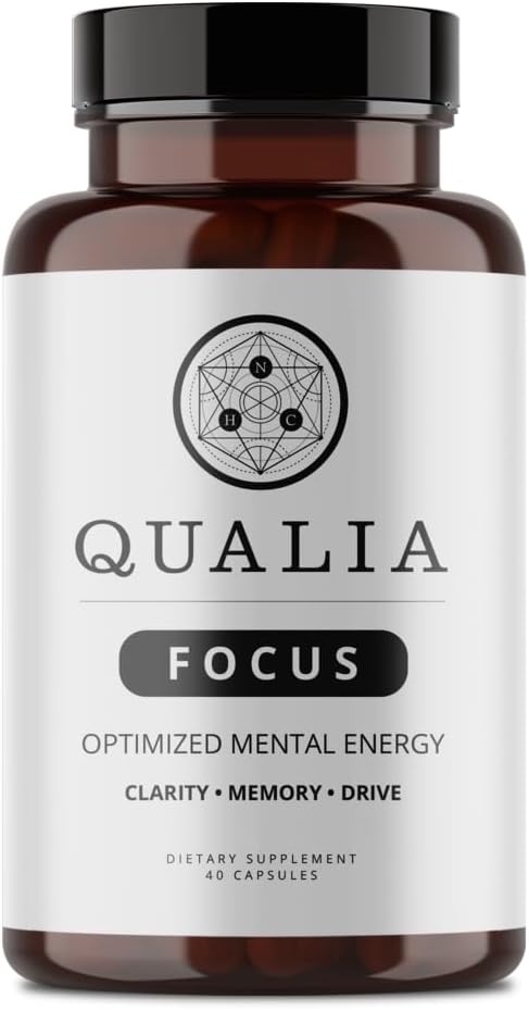 Qualia Focus Brain Booster Supplement Agregat 124; A Powerful Nootropic Zaprojektowany do dostarczania trwałej energii psychicznej, Alertywność, Koncentracja i Pamięć 124; z Ginkgo Biloba, L- Theanine Plus Supply 124; 1 Miesiąc Dostawy