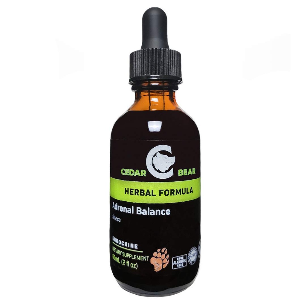 Cedar Bear Równowaga nadnerczy - płynny suplement ziołowy z Adaptogens, że walczy zmęczenie, Zarządzanie stresem i zwiększenie energii 2 fl oz / 60 ml (1 jednostka)