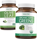 Olive Leaf Extract & Organic Super Greens (4-Month Supply) Pure Plant Power Bundle of Olive Leaf Extract (120 Capsules) Super Strength & Organic Super Greens (180 Tabets) Organic Superfood