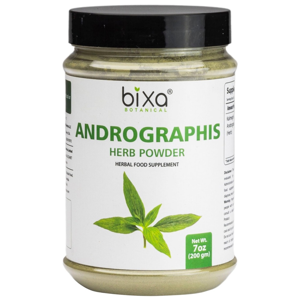 Bixa BOTANICAL Andrographis Proszek 200 Grams 7 OZ XI124; Andrographis Paniculata XI124; Bitter Herb Kalmegh XI124; Suplement ziołowy Natural Liver Tonic XI124; Zioła Ayurvedic dla toksyn Digest