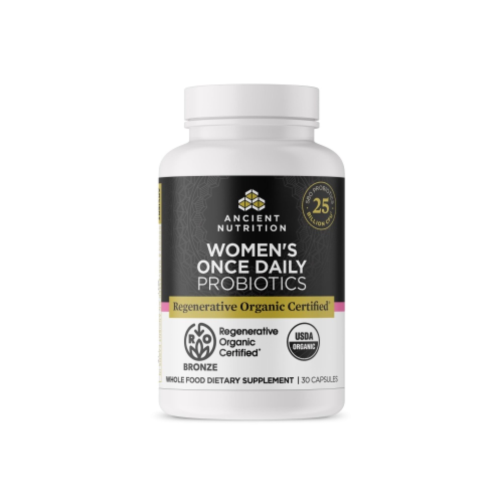 Ancient Nutrition Regenerative Organic Certified Probiotics for Women, Probiotics Women 's Once Daily, for Healthy Disease and Immotive System Function Support, 25 Billion CFU * Per Serving, 30 Count