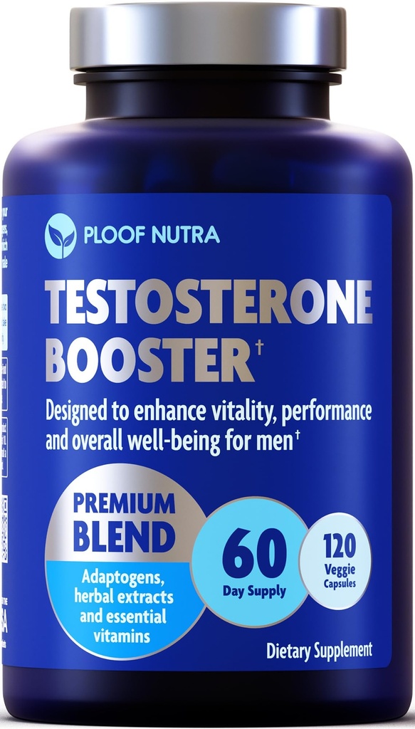 Testosteron suplement booster dla mężczyzn - Mężczyzna Enhancing Test Boost - Ashwagandha, Tongkat Ali, Rhodiola, Tribulus, Witamina D3, B6, B12 - Trening, Muscle Builder, Siła, Energia, Wydajność - 120ct