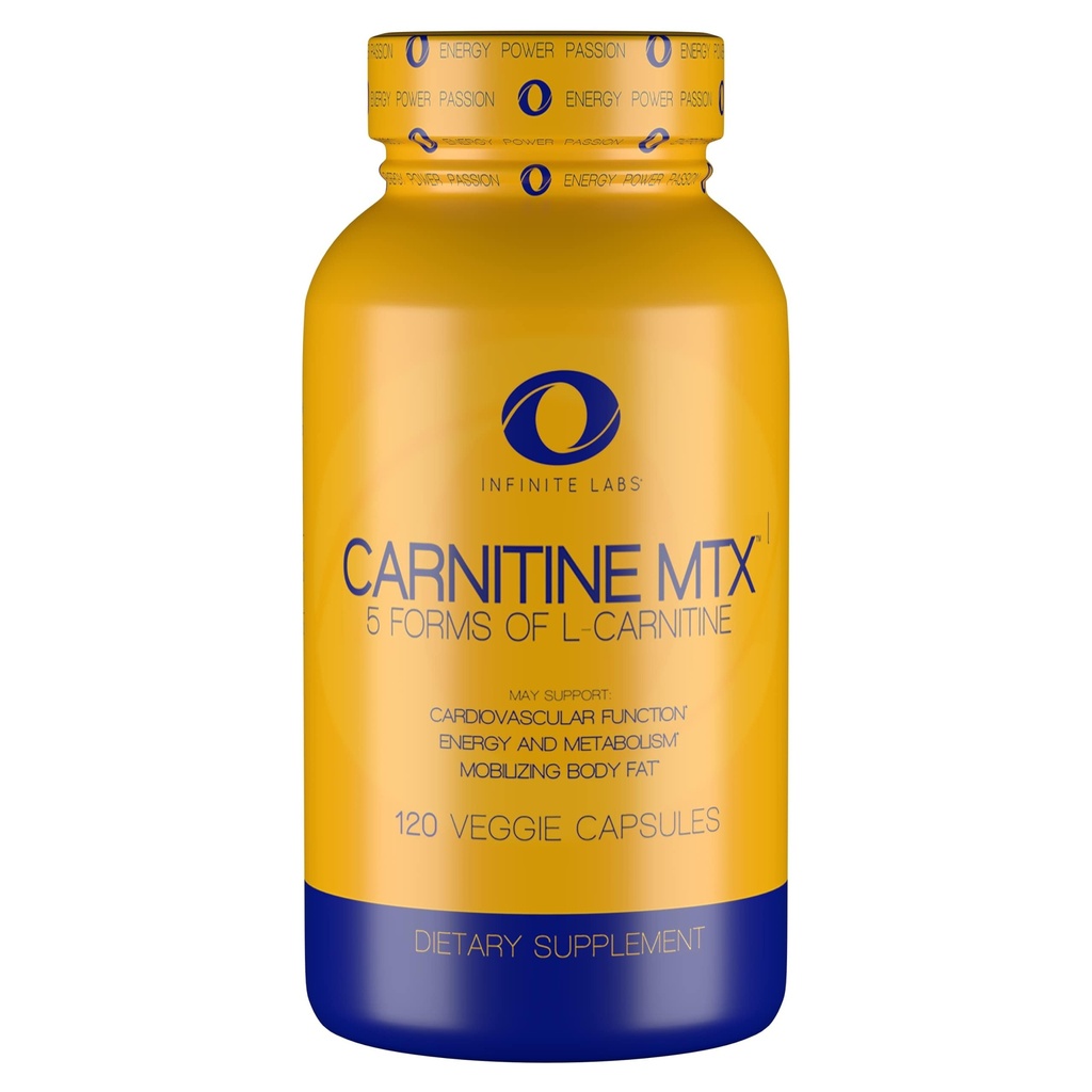Nieskończone Labs L Karnityna 1000mg MTX - Mieszanka aminokwasowa fumaranu karnityny, L- Karnityny L- winian, Acetylo L- karnityna, L- karnityna HCL, L- karnityna Base 120 Kapsułki.