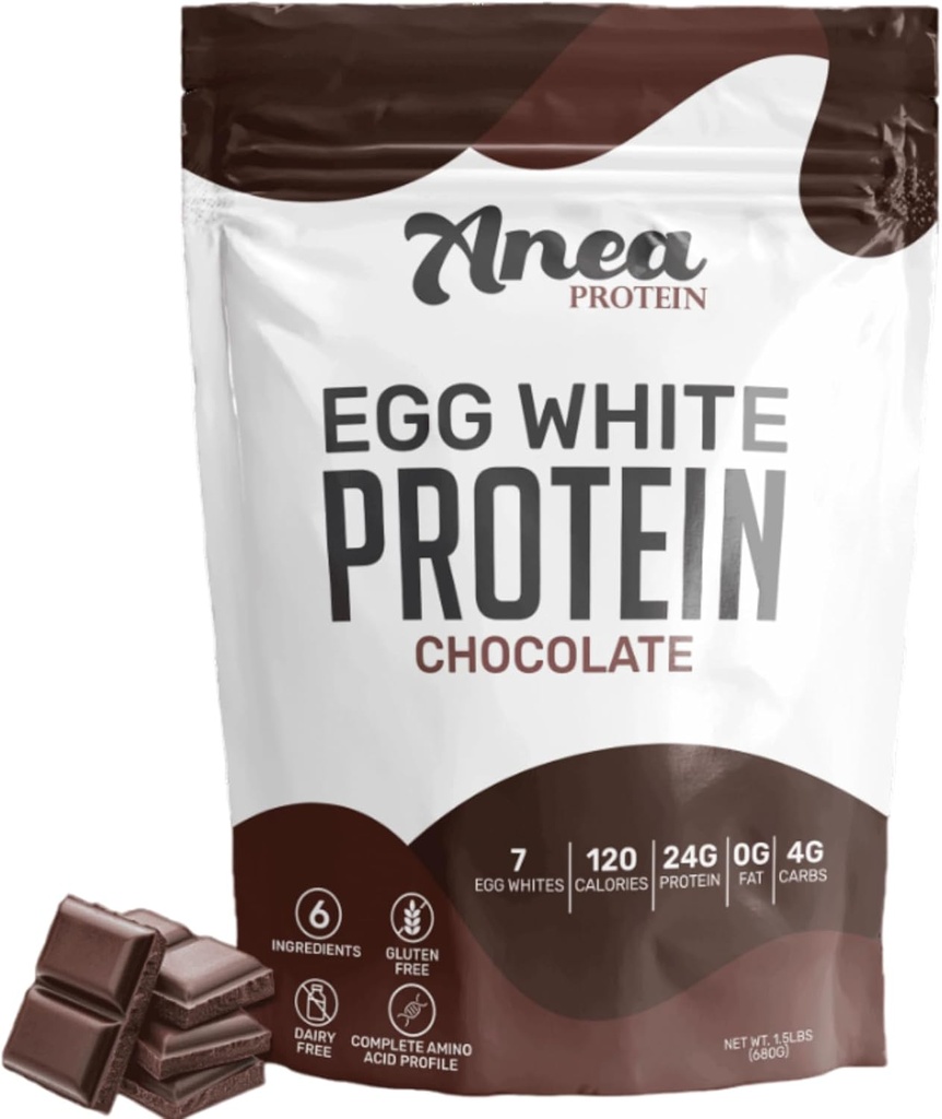 Anea Egg White Protein Powder Building 124; 25g Protein Building 124; Dairy Free Bread 124; Gluten Free Bread 124; Fat Free Bread 124; Amino Acids Bread 124; High Biological Value (1,5 Funt (Pack of 1) (1.5 Funt (1,5 Funt (Pack of 1), Czekolada)