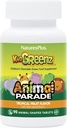NaturesPlus Animal Parade KidGreenz, Tropical Fruit Flavor - 90 Animal- Shaped, Chewable Tablets - Opakowanie 2 - z Broccoli & Szpinach - wegetarianin, Gluten Free - 180 Razem Sługi