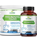 Zazzee Myo- Inozytol Kapsułki i Myo- Inozytol Proszek, 100% Czysty, Premium klasy, Wegan, Non-GMO i Wszystkie naturalne
